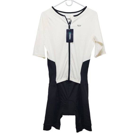Ultrabike Womens Cycling Bib Shorts Set Size XL Nylon Spandex Black & White - Picture 1 of 12